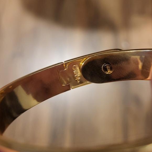 Coach Pink & Gold Tones Hinged Bangle Bracelet - Picture 3 of 5
